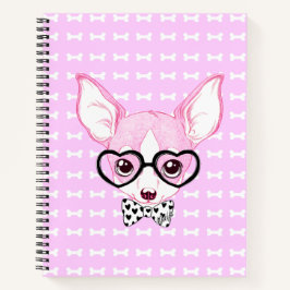 Schattige Nerdy Puppy Pink-laptop van Mei Yu Notitieboek