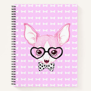 Schattige Nerdy Puppy Pink-laptop van Mei Yu Notitieboek