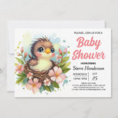 Schattige Nest Elegant Bird Baby shower Kaart (Voorkant)