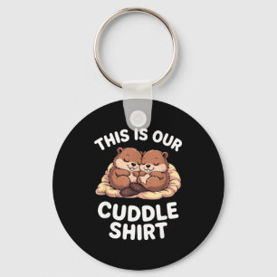 Schattige Nestbouwende Bevers Dit Is Onze Knuffel Sleutelhanger