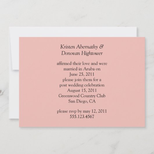 Schattige net getrouwd na huwelijksuitnodiging kaart (Achterkant)