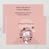 Schattige net getrouwd na huwelijksuitnodiging kaart (Voorkant / Achterkant)