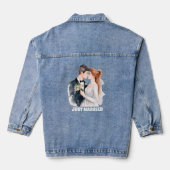 Schattige net getrouwd paar tekst toevoegen Denim  Jacket (Achterkant)