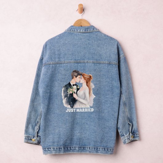 Schattige net getrouwd paar tekst toevoegen Denim  Jacket (Hangar)