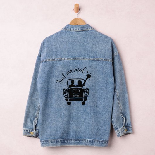 Schattige net getrouwd woord kunst denim jacket (Hangar)