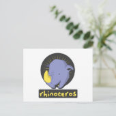 schattige neushoorn briefkaart (Staand voorkant)