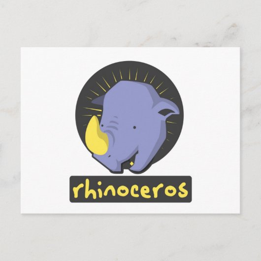 schattige neushoorn briefkaart (Voorkant)
