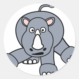 Schattige neushoornontwerp ronde sticker