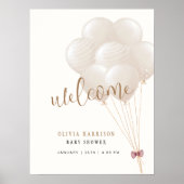 Schattige neutraal boho ballon Baby shower welkoms Poster (Voorkant)