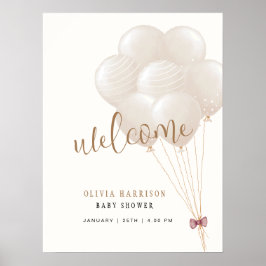 Schattige neutraal boho ballon Baby shower welkoms Poster