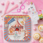 Schattige neutraal  carnaval circus Baby shower Papieren Bordje (Feest)