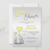 Schattige neutraal geel olifant Baby shower Kaart (Voorkant)