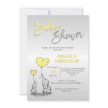 Schattige neutraal geel olifant Baby shower