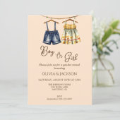 Schattige Neutraal Geslacht Onthulling Uitnodiging (Staand voorkant)