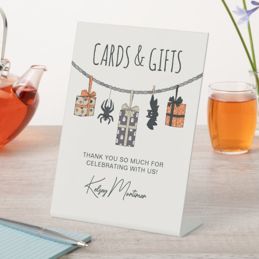 Schattige Neutraal Halloween Baby shower Kaarten & Reclamebord Met Voetstuk (Insitu)
