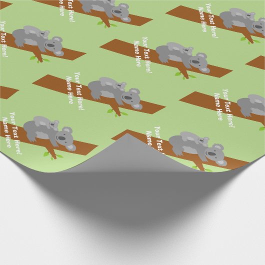 Schattige neutraal koala beer baby shower inpakpap cadeaupapier (Hoek)