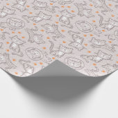 Schattige neutraal Oerwoud Dieren met oranje voeta Cadeaupapier (Hoek)