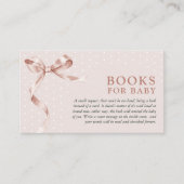 Schattige Neutral Bow Book Request Baby shower Informatiekaartje (Voorkant)