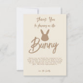 Schattige Neutral Bunny Baby shower Boho Bedankkaart (Voorkant)