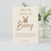 Schattige Neutral Bunny Baby shower Boho Bedankkaart (Staand voorkant)