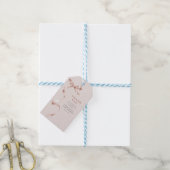 Schattige neutrale strik lint meisje baby shower cadeaulabel (Met Touw)