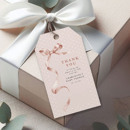 Schattige neutrale strik lint meisje baby shower cadeaulabel