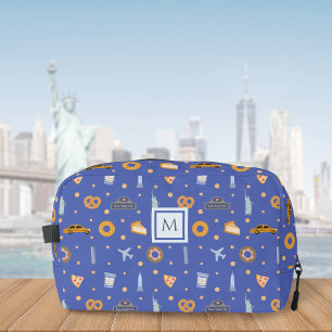 Schattige New York City Pattern Blue Custom Mono Toilettasje
