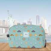 Schattige New York City Pattern | Green Custom Mon Toilettasje