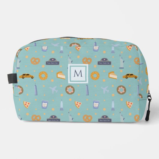 Schattige New York City Pattern | Green Custom Mon Toilettasje (Voorkant)