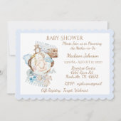 Schattige Newborn Blue Baby Boy Shower Kaart (Voorkant)