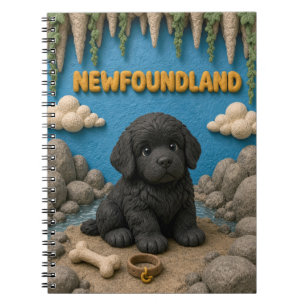 Schattige Newfoundlander Puppy, Baby Hond Notitieboek