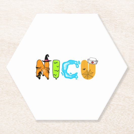 Schattige NICU Halloween ontwerp Kartonnen Onderzetters (Voorkant)