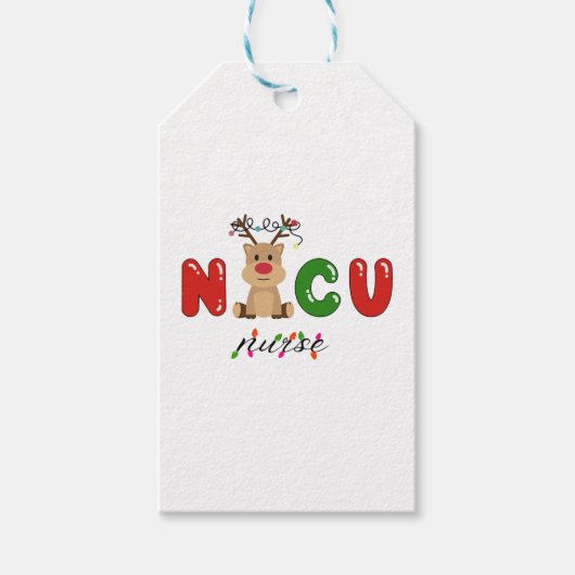 Schattige NICU verpleegster Kerstmis ontwerp Cadeaulabel (Voorkant)