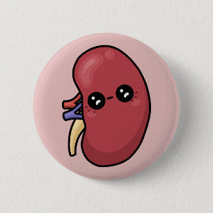 Schattige Nier - Menselijke Biologie Ronde Button 5,7 Cm