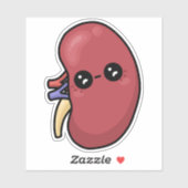 Schattige nier - Menselijke biologie Sticker (Vel)
