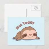 Schattige Niet Vandaag Slapende Luiaard Briefkaart (Voorkant / Achterkant)