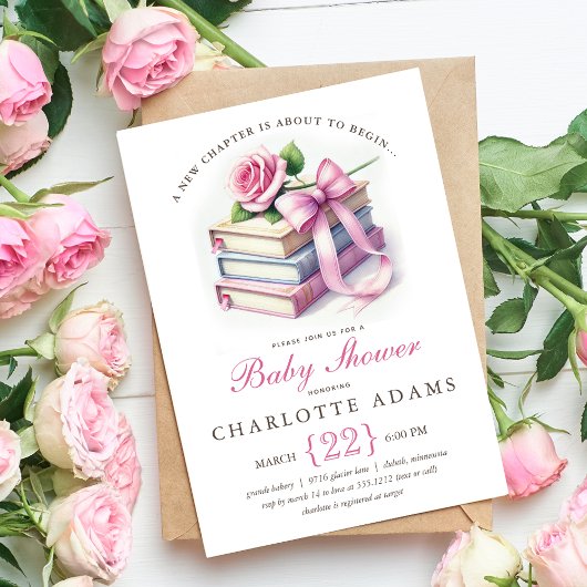 Schattige nieuw Chapter Baby shower Invitation Kaart
