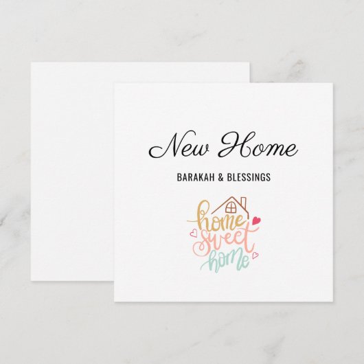 Schattige nieuw huis Barakah & Blessings Islamitis Bedankkaart (Voorkant / Achterkant)