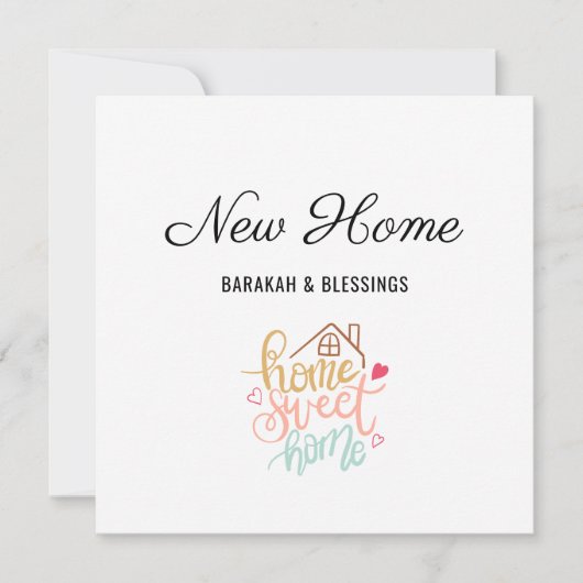 Schattige nieuw huis Barakah & Blessings Islamitis Bedankkaart (Voorkant)