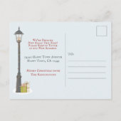 Schattige nieuw huis voor de Feestdagen kerst Aankondigingskaart (Achterkant)