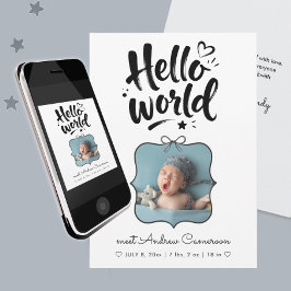 Schattige Nieuwe Baby Foto Boog Borstel Hand Getek Aankondiging