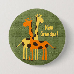 Schattige Nieuwe Baby Opa Opa Giraffe Ronde Button 7,6 Cm