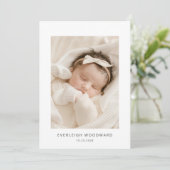 Schattige nieuwe babyfoto geboorte aankondiging (Staand voorkant)