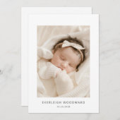 Schattige nieuwe babyfoto geboorte aankondiging (Voorkant / Achterkant)