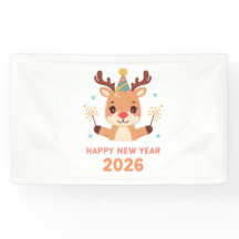 schattige nieuwjaarsfeestbanner 2026