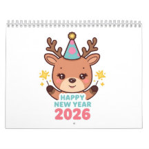 schattige nieuwjaarskaart 2026 wandkalender
