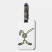 Schattige Nieuwsgierig Cartoon Konijn Bagagelabel (Achterkant verticaal)