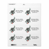 Schattige Nieuwsgierig Cartoon Wolf Verzendlabel (Full Sheet)