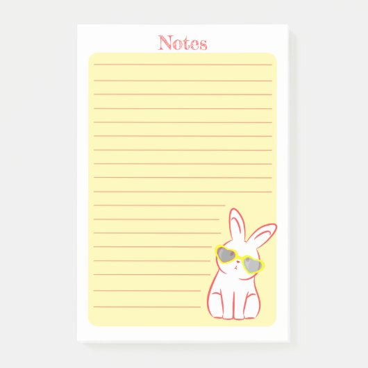 Schattige nieuwsgierig konijn post-it® notes (Voorkant)
