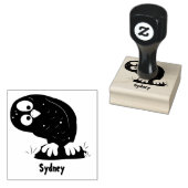 Schattige nieuwsgierige grappige bruine uil cartoo rubberstempel (Gestempeld)